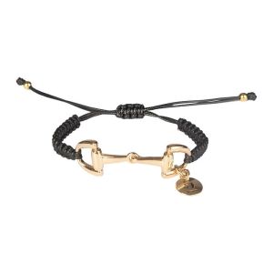  bransoletka sznurkowa wędzidełko black/ gold